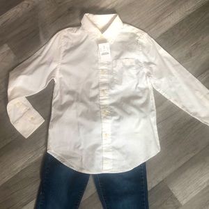 crewcuts NWT white button up, size 6-7